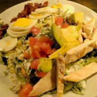 Summer Cobb* · Romaine Lettuce, Avocado, Bacon, Chopped Egg, Blue Cheese, Tomato, Grilled Chicken & Blue Ch...