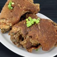 2 Pcs Crispy Pata · Our dinner favorite (2pcs) deep fried pork legs with our own vinegar based sauce
