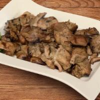 Budget Lunch Pork Inihaw · Grilled slices of pork with choice of white rice or noodles and seasonal vegetables.