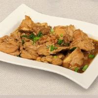 Chicken Adobo (32oz) · Chicken braised in soy sauce, vinegar, lots of garlic and other spices.  A Filipino staple d...