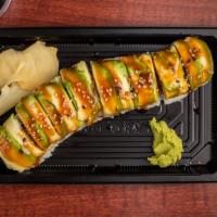 Spicy Tuna Caterpillar Roll · Spicy. Rice, seaweed, spicy tuna and avocado.