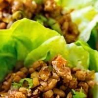 Minced Chicken in Lettuce Wrap · Water chestnuts, shiitake, and soy bean.