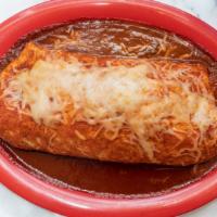 Wet Burrito · Choice of Meat, Beans, Rice, Onions, Cilantro, Lettuce, Cheese, Sour Cream, Hot or Mild Sauc...