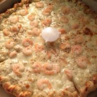 Shrimp Lovers - Large · Fancy twisted crust with my signature white sauce topped with mozzarella cheese, Alaskan shr...