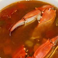 Caldo De Jaiba Viva · Live crab soup.