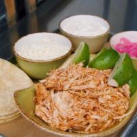 Family Style Chipotle Chicken Tacos - 6 · Everything you need to 6 assemble tacos -Braised Pitman Farms shredded chicken, two white co...