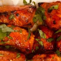 3. Chicken Boti Kabab · Boneless chicken breast marinated in spices and mustard, cooked in clay oven.
