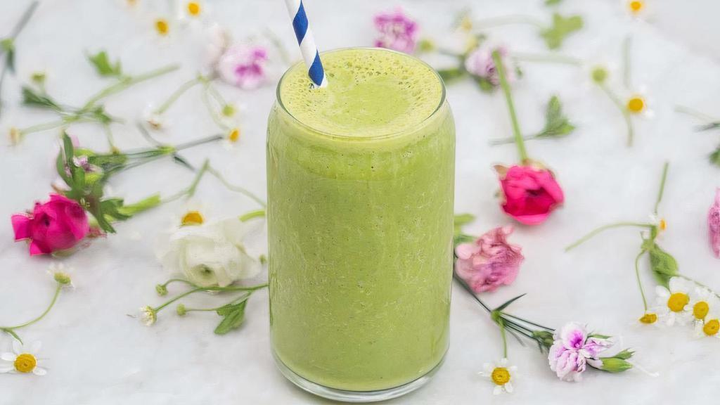 Keen Greens Smoothie · A powerful blend of bananas, spinach, almond butter, honey, and almond milk, packed full of nutrients to provide a healthy boost for whatever your day entails..  . Boost the Keen Greens Smoothie with INBLOOM’s Beauty Aura, Immune Defense whole-food wellness powders or plant-based vanilla protein.. Allergens: GF = Gluten free, N = Contains nuts