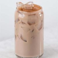 Iced Chai Latte · Chai extract with your choice of milk, poured over ice.