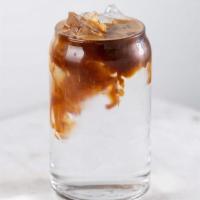 Iced Long Black · Rotating Single-Origin espresso poured over ice and water.
