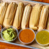 Tamale Combination Plate · Served with either two Tamales. With a side of beans, rice, and lettuce topped with pico de ...