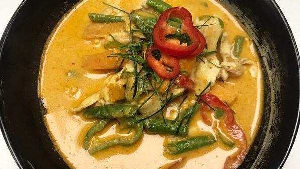 Panang Curry · Popular. Served with choice of meat in creamy coconut milk, peppers, and flavorful Panang curry.
