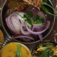 Special Thali · Appetizer, two vegetables, one plain paratha or two rotis or two Plain Poori, Dal, Peas Pula...