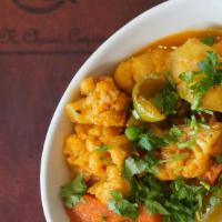 Mix Veg Sabji · Fresh mixed vegetables cooked with ginger, garlic, tomato, and spices.