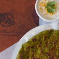 Hara Bhara Paratha · Pan cooked whole wheat bread stuffed with a mix of spiced vegetables.