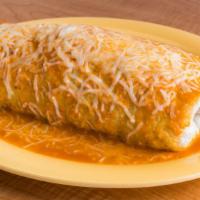 Wet & Super Burrito · Same as super plus covered with red or green enchilada sauce,and cheese.