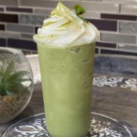 Matcha Smoothie / 抹茶冰沙 · Made w/ Whole Milk. Topped w/ Homemade Whipped Cream