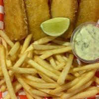 Fish & chips · Whit french fries , tartar sauce, limon