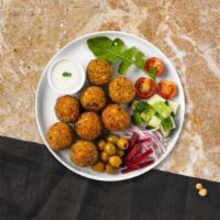 Falafel · Six pieces of crispy garbanzo beans marinated in homemade spices.
