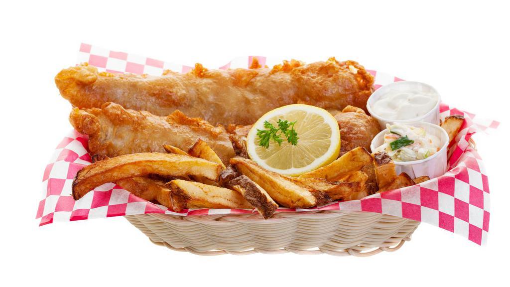 Fried Fish Basket with Tartar Sauce · Hot & Tasty Cajun fish, seasoned and fried to perfection. Served on a bed of fries, with a side of Tartar sauce.