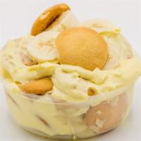 Small Banana Pudding · Layers of homemade vanilla pudding, fresh bananas, and Nilla wafers.