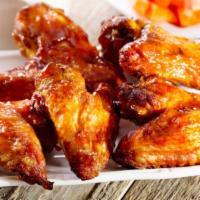 Halal Wings · Five piece spicy and crispy halal chicken wings.