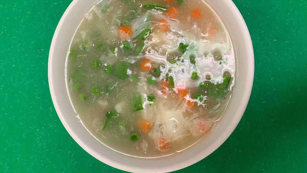 Seafood Special Soup · A delicious blend of shrimp, scallop and imitation crab meat.