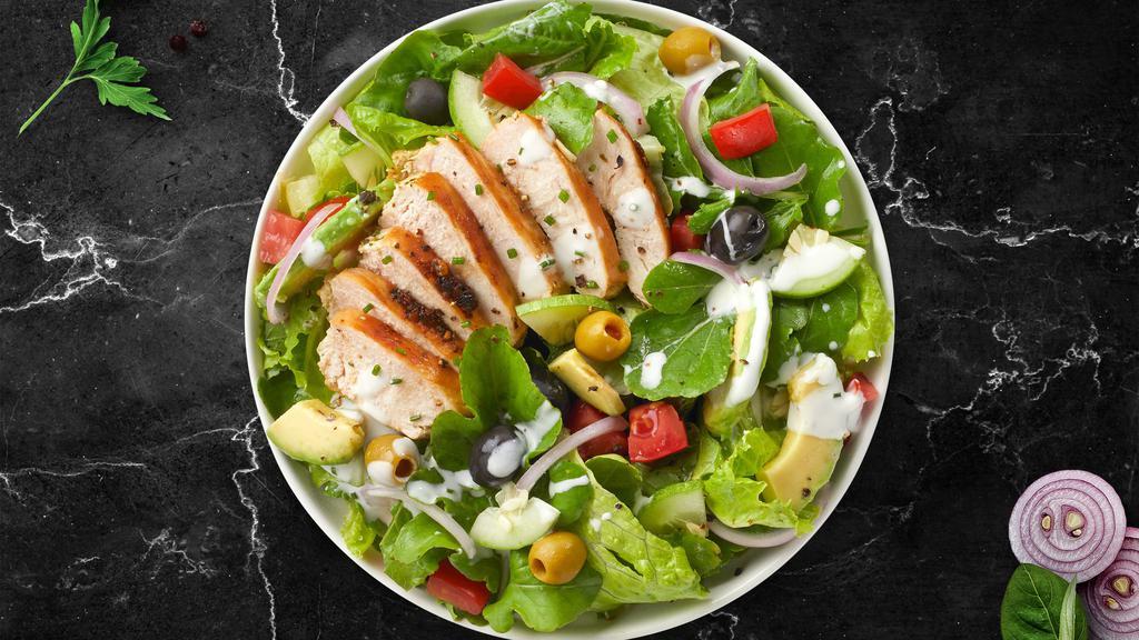 I Cobb You Salad · Grilled chicken, bacon, mixed greens, tomato, onion, olives, Gorgonzola, and house dressing.