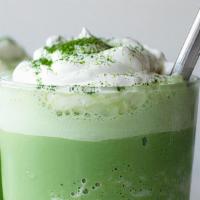 Matcha frappe · Matcha blended iced coffee drink