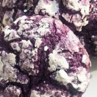 Ube-Bae Cookie · Ube in a cookie!  Covered in snowy sugar