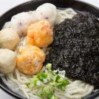 Seaweed Noodle Bowl · Dry seaweed and lobster and pork meatballs w/ a bowl of Noodle.