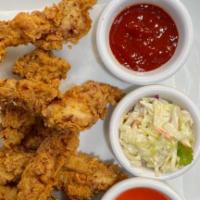 Chicken Strips · Buttermilk Battered Chicken w/ House-Made Hot Sauces
Rhode Island Red & Wings of Fire