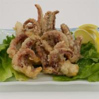 Ikageso Karaage · Deep fried squid tentacles.