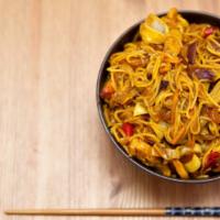 Singapore Style Rice Noodles · Delicious singaporean style noodles made to your spice level.