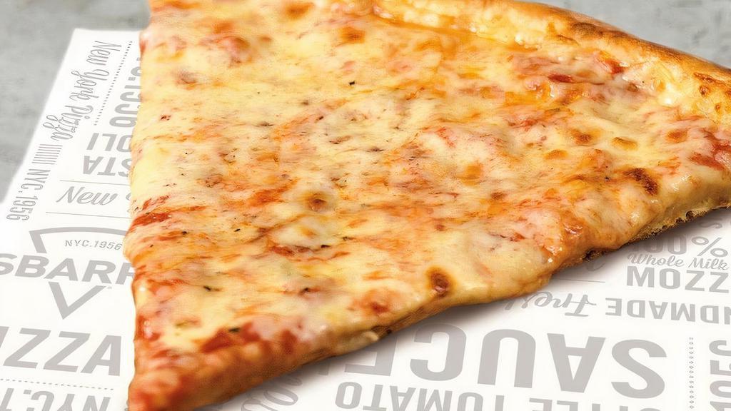 Ny Cheese Slice · XL NY Slice made with fresh, hand-stretched dough, topped with San Marzano-style tomato sauce and 100% whole milk mozzarella. Made fresh daily.