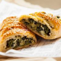 Individual Spinach Stromboli · Spinach, Ricotta, freshly shredded 100% whole milk mozzarella and Romano cheese rolled in ha...