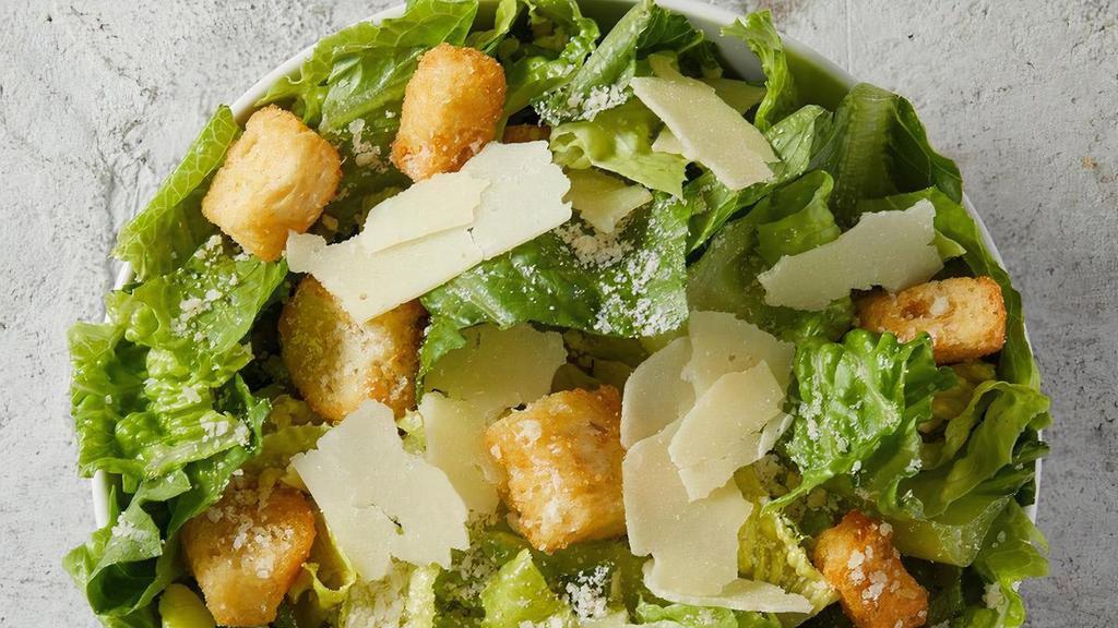 Caesar Salad · Romaine and iceberg lettuce, grated Romano cheese, and croutons all tossed together, served with Caesar dressing. Prepared fresh daily..