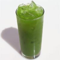 Iced Matcha · Matcha green tea over cold ice water.