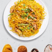 Chicken Ka-Chow mein · Juicy chicken chowmein cooked in special house indo-chinese sauces.