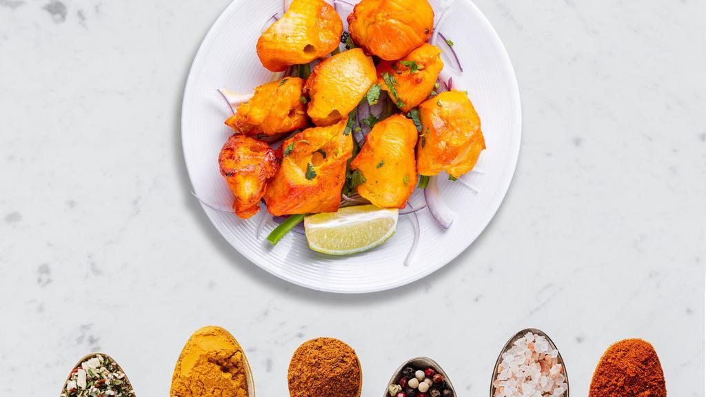 Tikka To The Limit · Juicy chicken tikka kebab dipped in a yoghurt & ground spice marinate and baked in a tandoor clay oven. Boneless chicken breast 8 pieces.