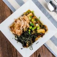 Agedashi Tofu · Tasty fried tofu that is sauteed with mushrooms and topped with katsuobushi, scallions, and ...