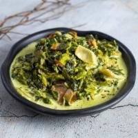 Bacon Creamed Spinach · Sweet Spinach Sautéed with Onion and Bacon, finished with cream. Calories: 214 kcal | Calori...