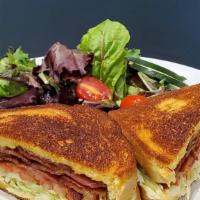 BLT · mound of hickory Smoked bacon, ripe tomatoes, shredded lettuce on toasty buttered bread