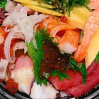 Chirashi · Sushi rice topped with Chef's Choice of Fresh Fish