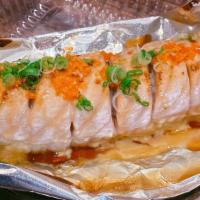 Lion King Roll · [Crabmeat, Avocado] 
Salmon, Tobiko *Baked w/House Sauce*