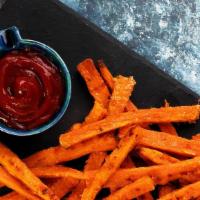 Sweet Potato Fries · Cooked in oil.