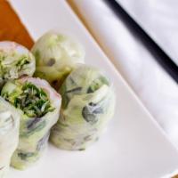 02 - Fresh Rolls · Choice of chicken or tofu, cucumber, lettuce, carrots, green onion and basil wrapped in rice...