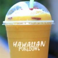 Tropical Smoothie · Freshly Blended Smoothie made with Mango, Pineapple, Banana, Coconut Water, and Fresh Pineap...