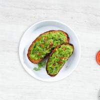 Sinful Avocado Toast · Wheat toast, avocado, bacon, parmesan cheese, mixed greens salad.