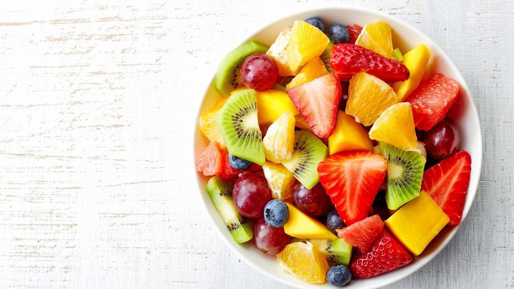 Fresh Fruits · A blend of fresh fruits, including: apples, grapes, strawberries, blackberries, bananas, oranges, and melons.